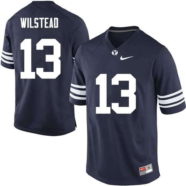 Men #13 Kody Wilstead BYU Cougars College Football Jerseys Sale-Navy - Click Image to Close